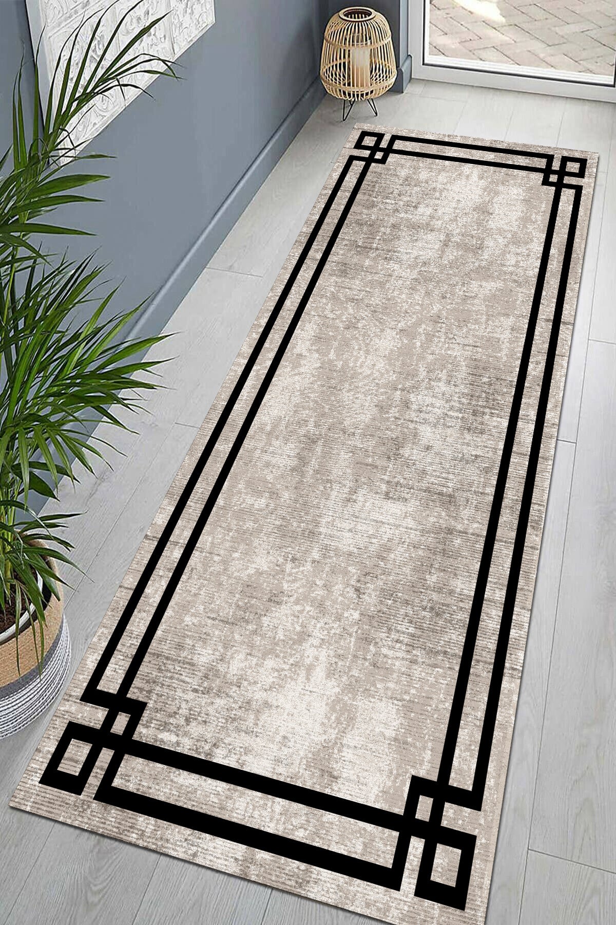 Klasik Bej Yeni Nesil Baskılı Halı & Yolluk