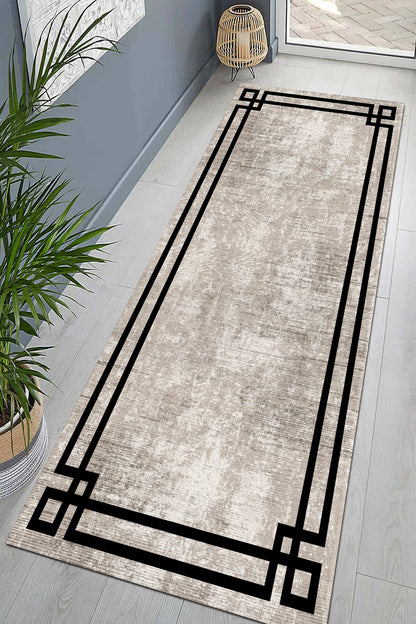 Klasik Bej Yeni Nesil Baskılı Halı & Yolluk