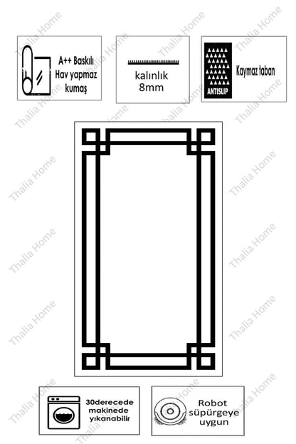 Klasik Beyaz Yeni Nesil Baskılı Halı & Yolluk