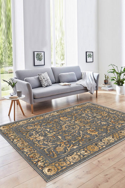 Sultan Gri Yeni Nesil Baskılı Halı & Yolluk