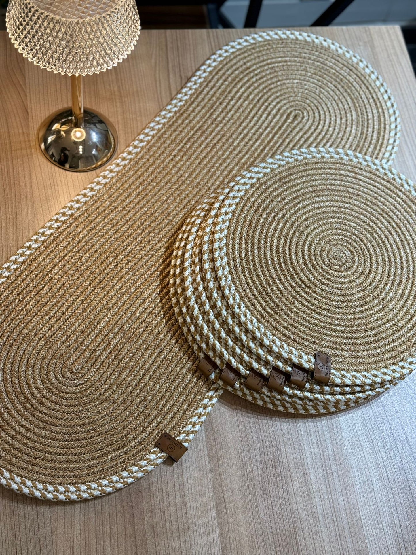 6 Adet American Servis SupLa Ve Runner Hasır-Krem