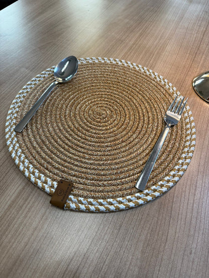 6 Adet American Servis SupLa Ve Runner Hasır-Krem