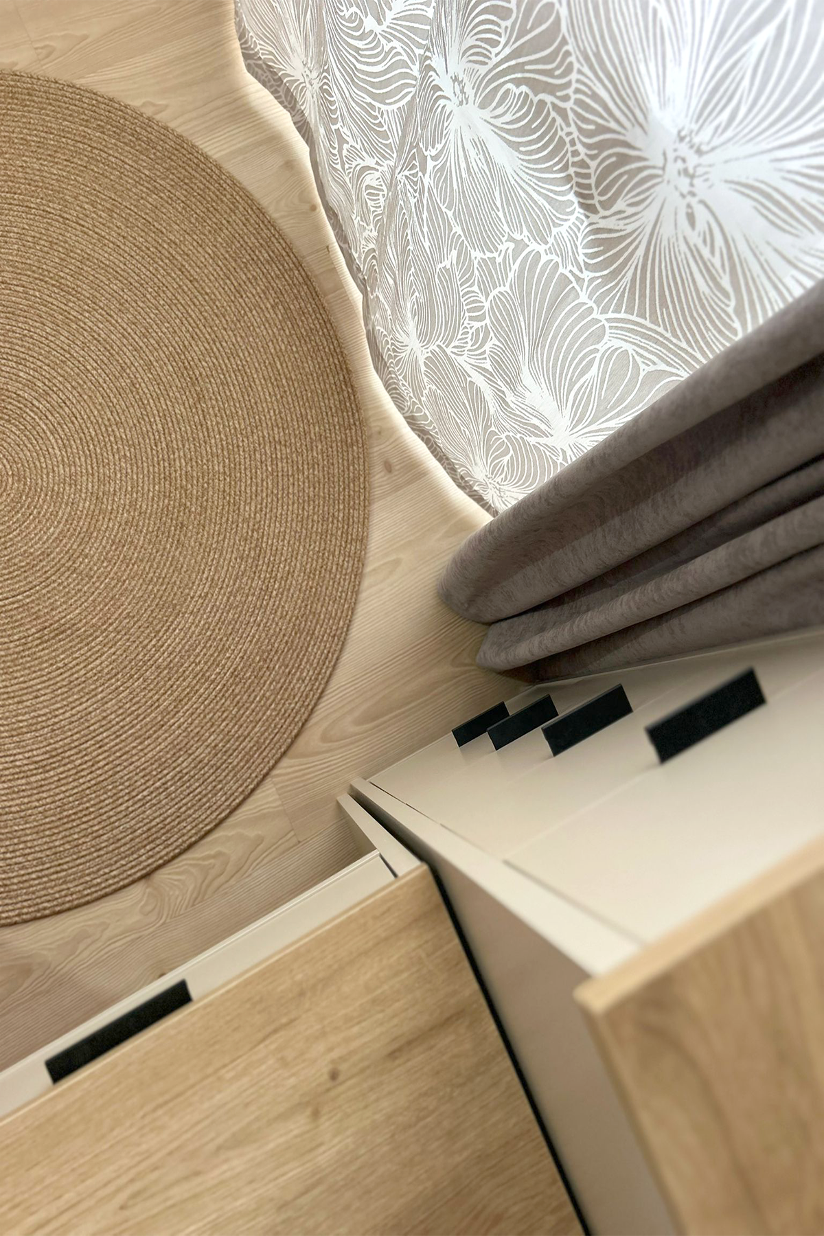 Jüt Kilim Yuvarlak Hasır Halı NATURAL