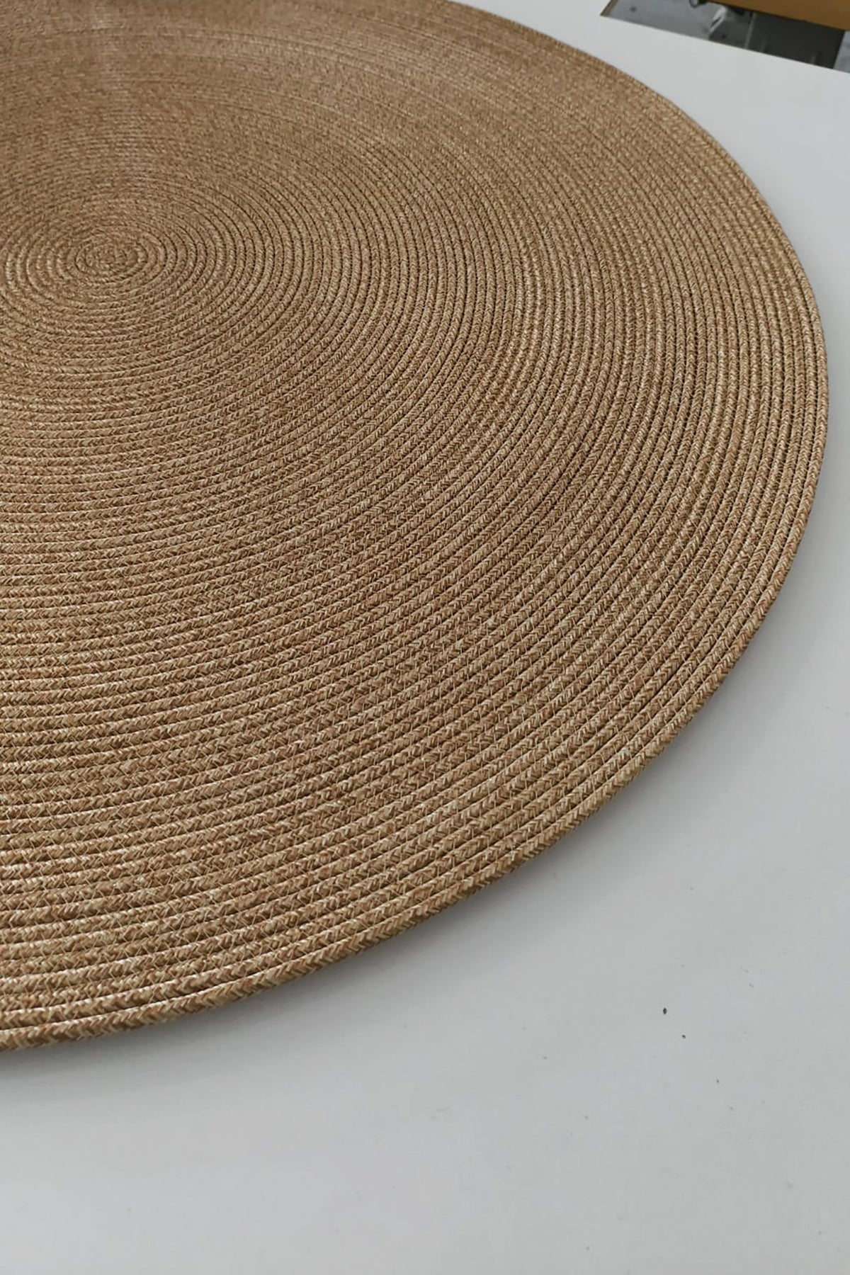 Jüt Kilim Yuvarlak Hasır Halı NATURAL