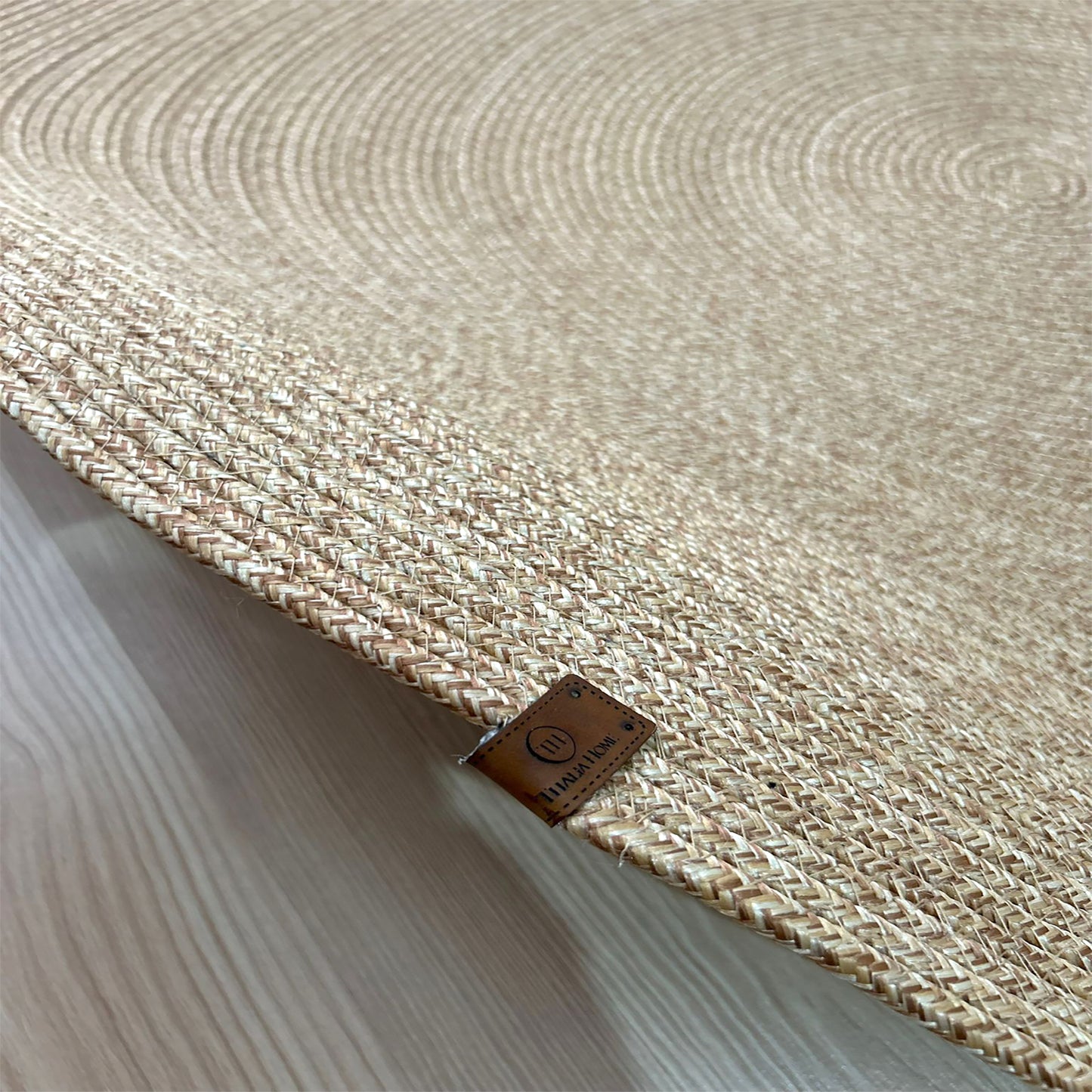 Jüt Kilim Yuvarlak Hasır Halı NATURAL