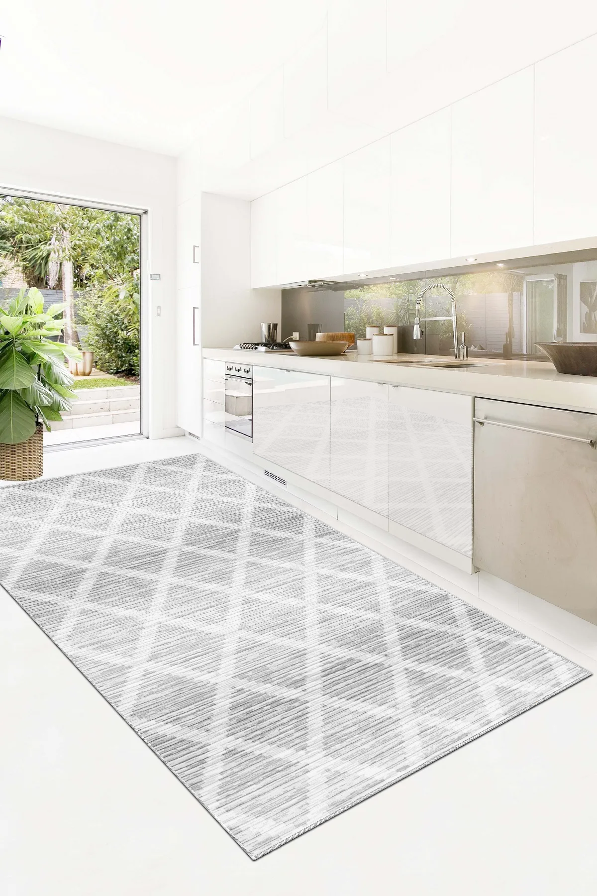 Hazal gri Yeni Nesil Baskılı Halı & Yolluk