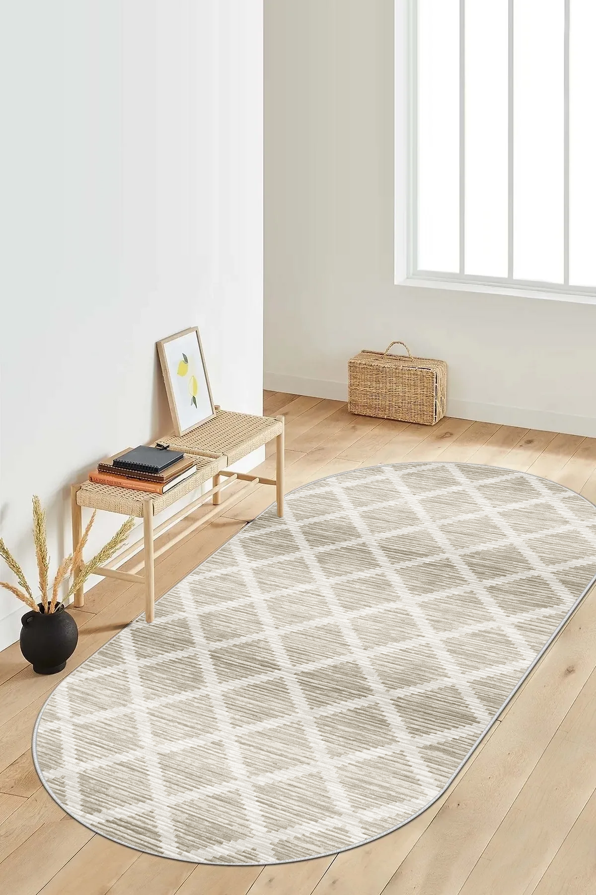 Hazal kahve oval Yeni Nesil Baskılı Halı & Yolluk