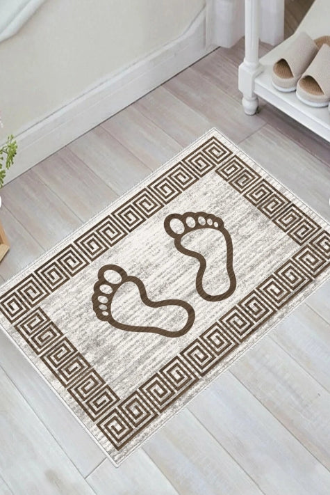 Ayak izi Banyo Paspası 40cmx60cm Kahve