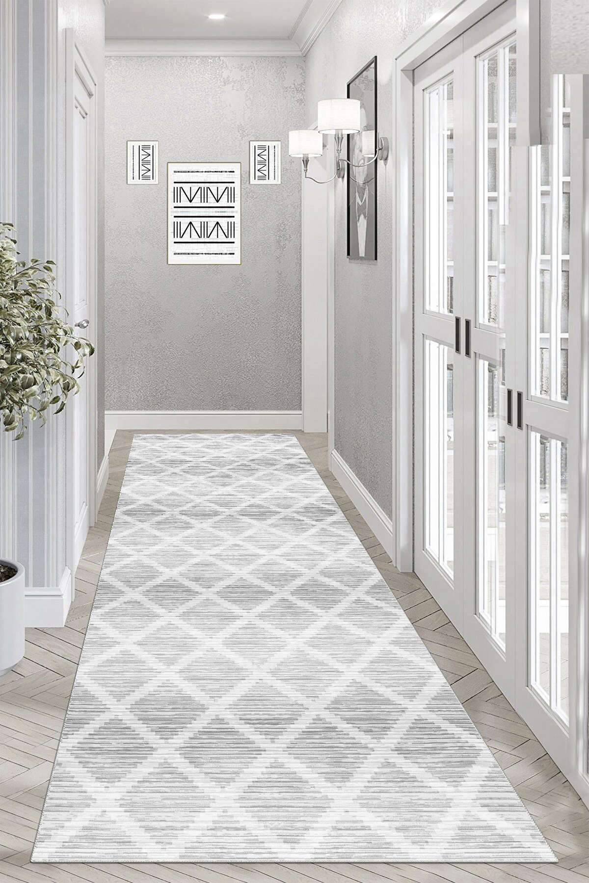 Hazal gri Yeni Nesil Baskılı Halı & Yolluk