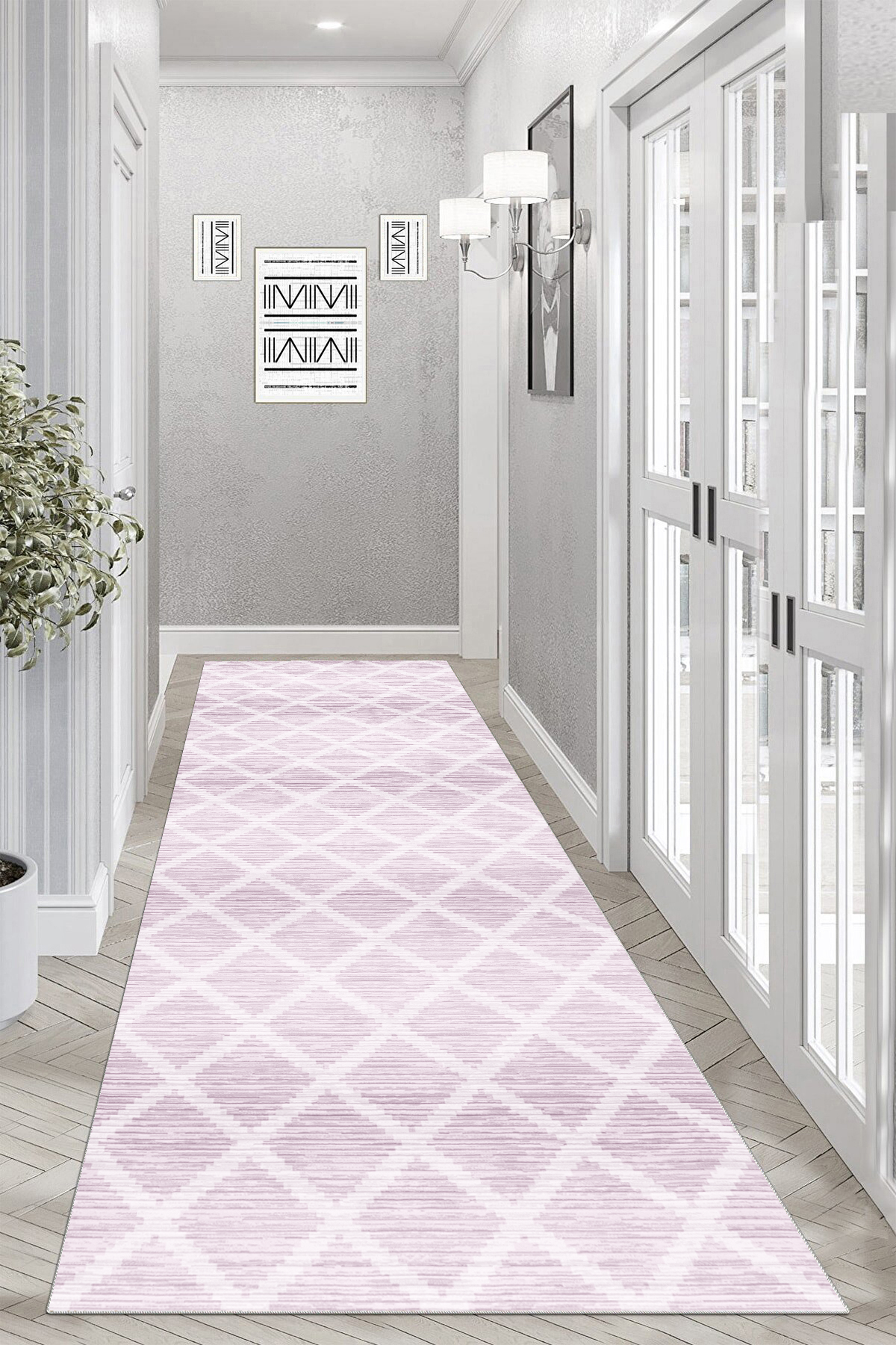 Hazal pembe Yeni Nesil Baskılı Halı & Yolluk