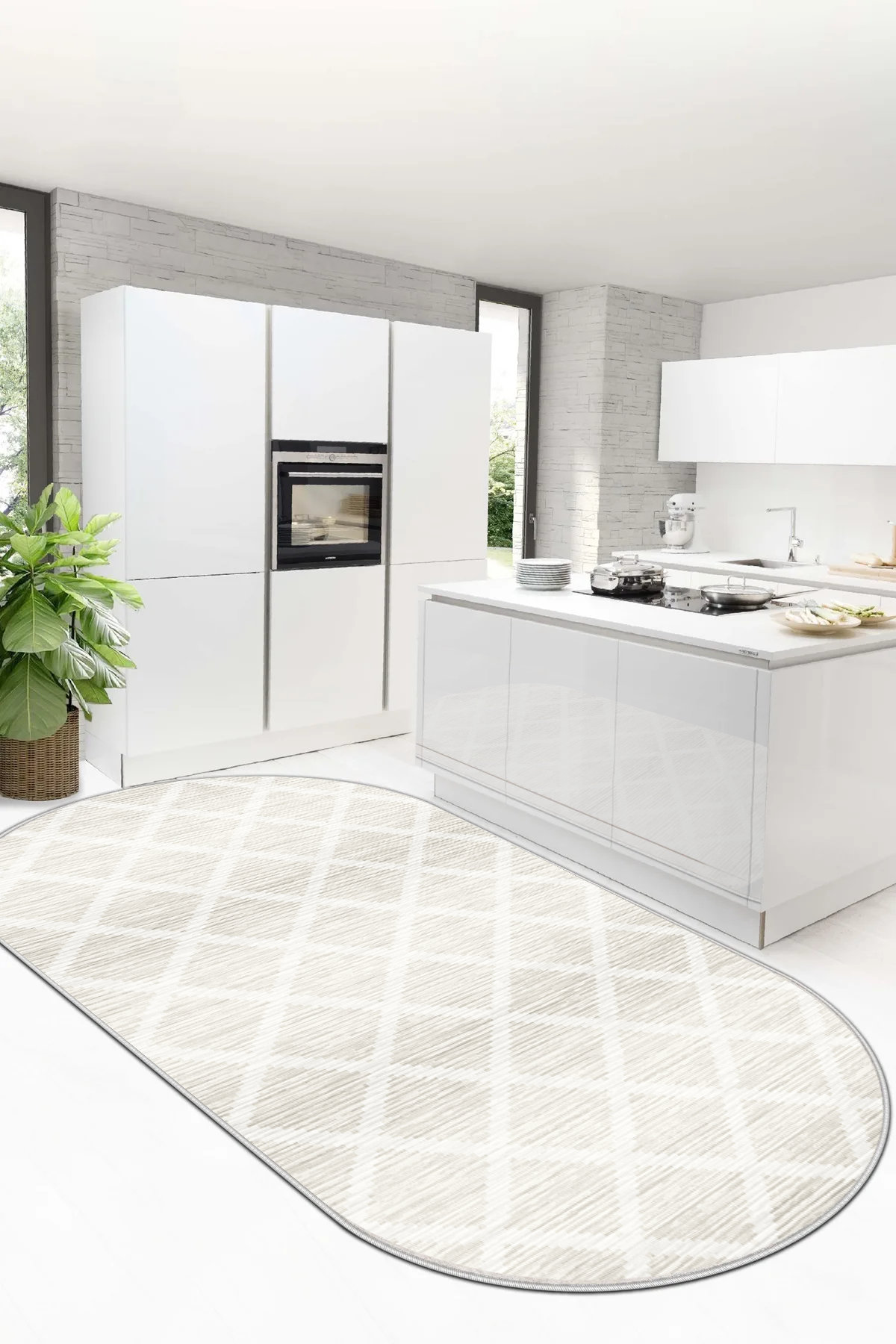 Hazal krem oval  Yeni Nesil Baskılı Halı & Yolluk