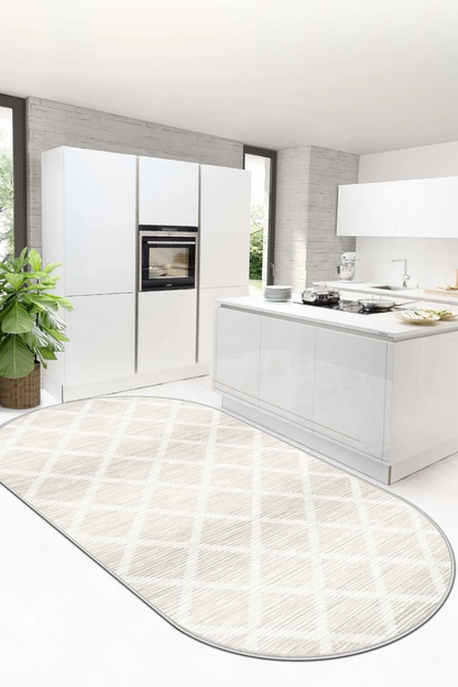 Hazal krem oval  Yeni Nesil Baskılı Halı & Yolluk