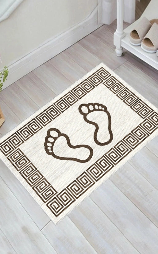 Ayak izi Banyo Paspası 40cmx60cm Krem