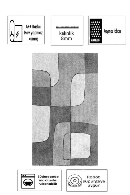 Logo Gri Yeni Nesil Baskılı Halı & Yolluk