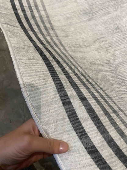 Aura gri oval Yeni Nesil Baskılı Halı & Yolluk