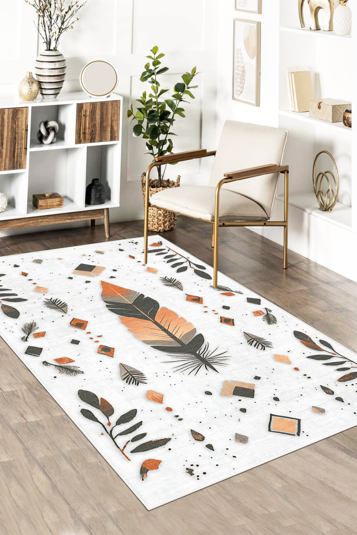 Papua Baskılı Kaymaz Taban Halı & Yolluk