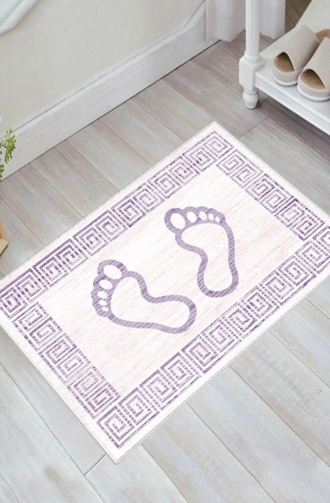 Ayak izi Banyo Paspası 40cmx60cm Pembe