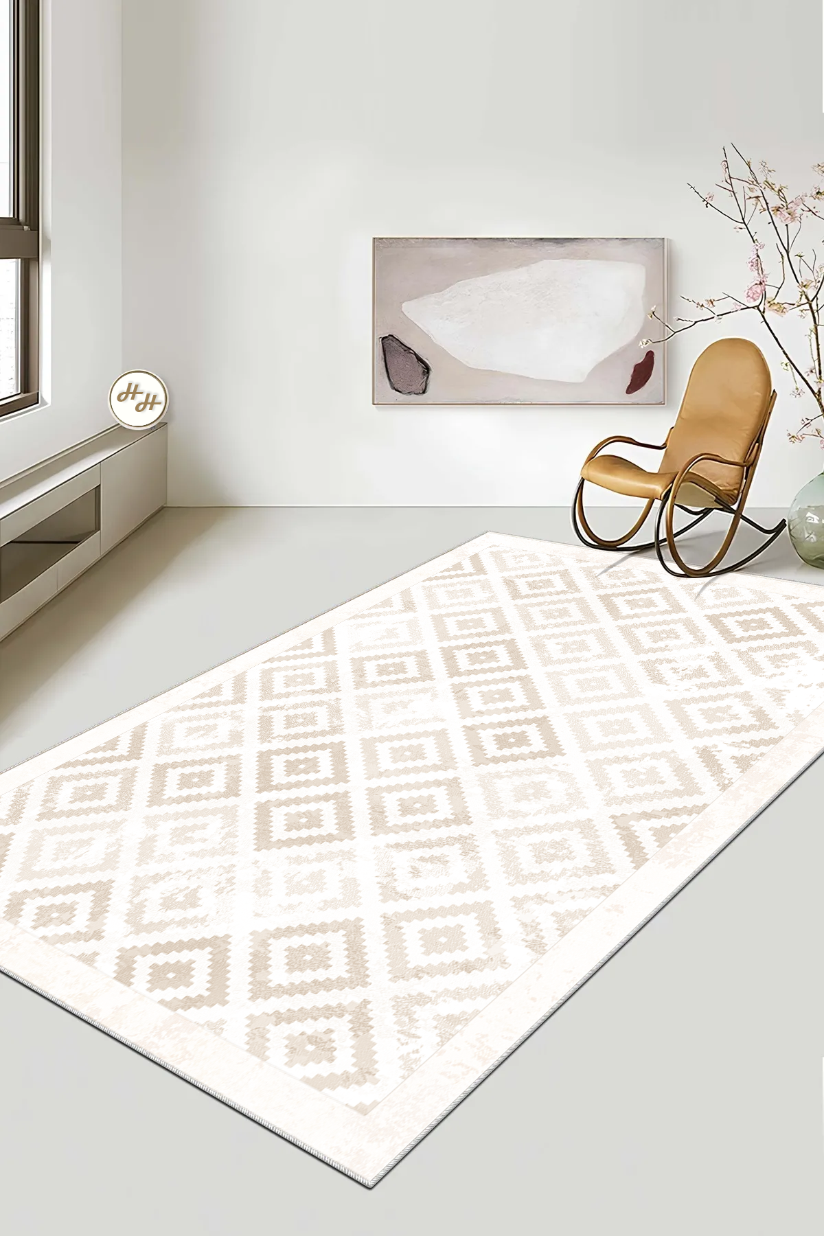 Petek Krem Yeni Nesil Baskılı Halı & Yolluk