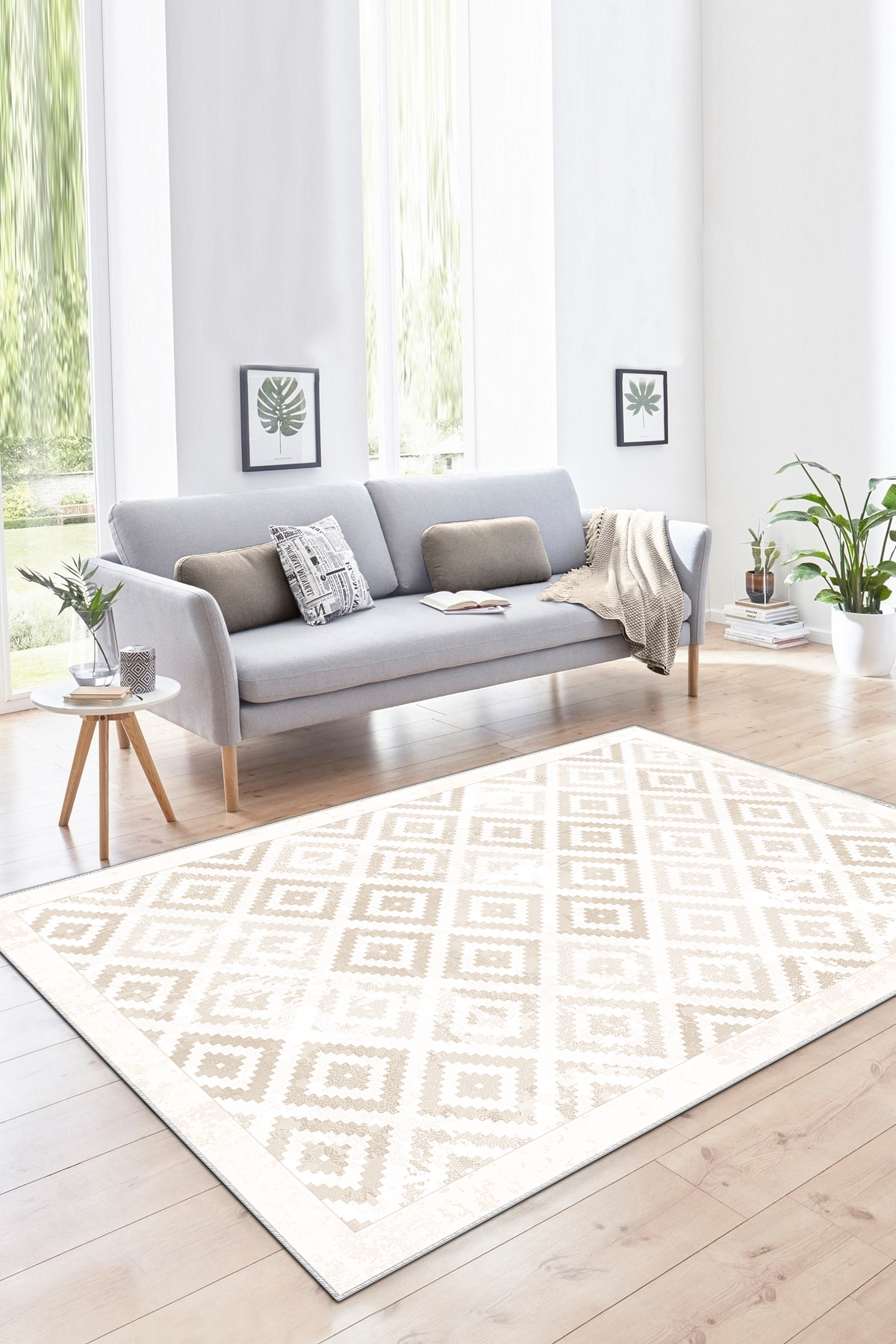 Petek Krem Yeni Nesil Baskılı Halı & Yolluk