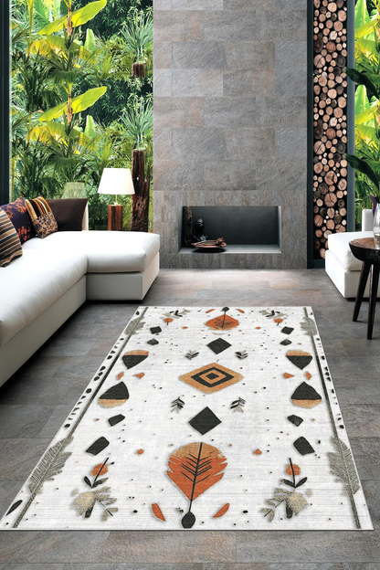 Ruzzya  Baskılı Kaymaz Taban Halı & Yolluk