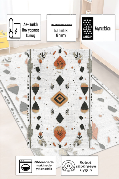 Ruzzya  Baskılı Kaymaz Taban Halı & Yolluk
