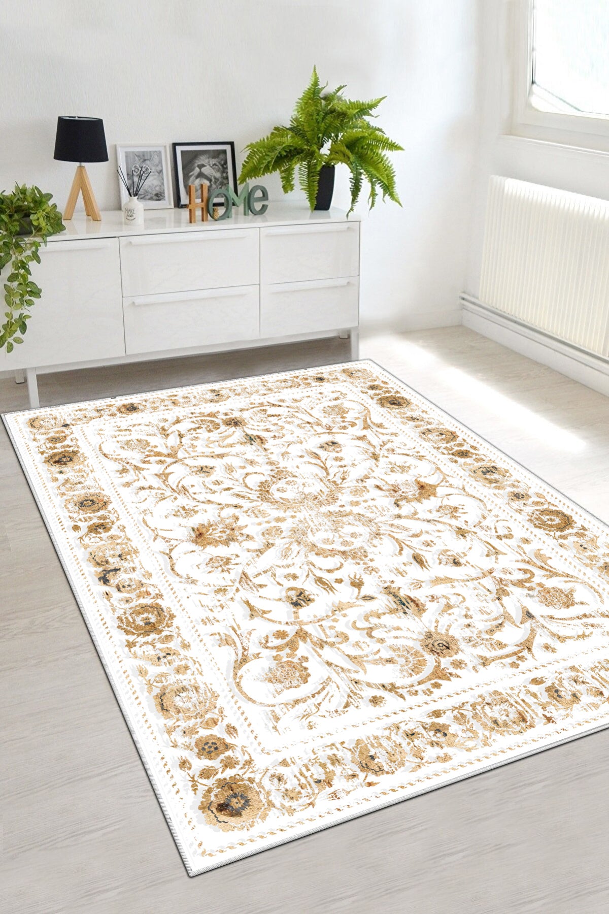 Sultan Beyaz Yeni Nesil Baskılı Halı & Yolluk