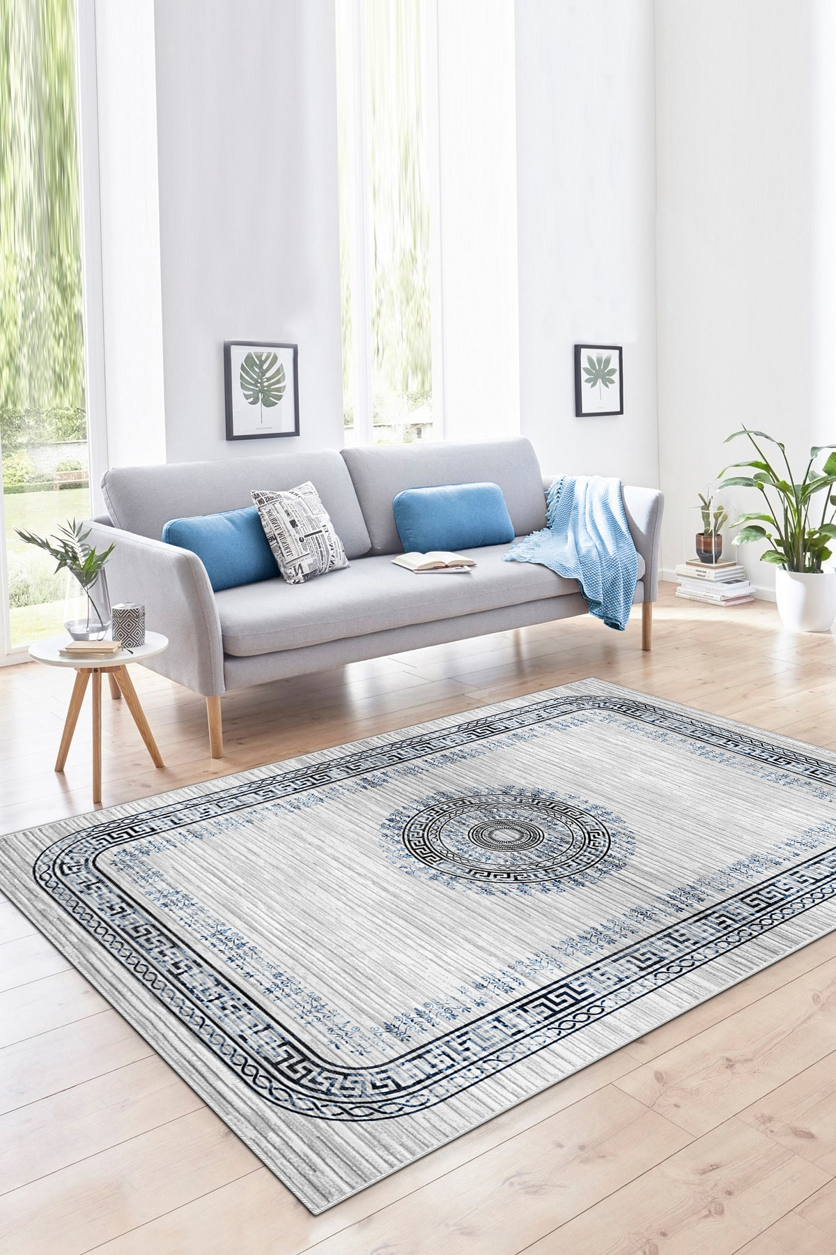 kleopatra Mavi Yeni Nesil Baskılı Halı & Yolluk