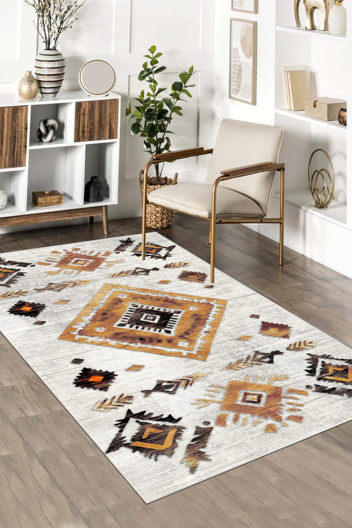 Slavya Baskılı Kaymaz Taban Halı & Yolluk