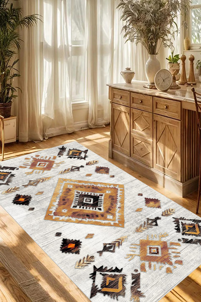 Slavya Baskılı Kaymaz Taban Halı & Yolluk