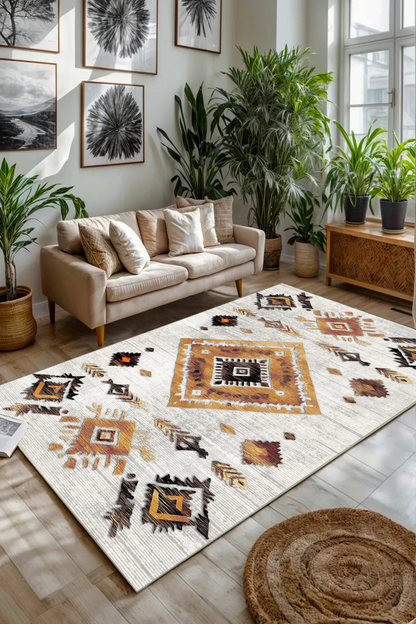 Slavya Baskılı Kaymaz Taban Halı & Yolluk