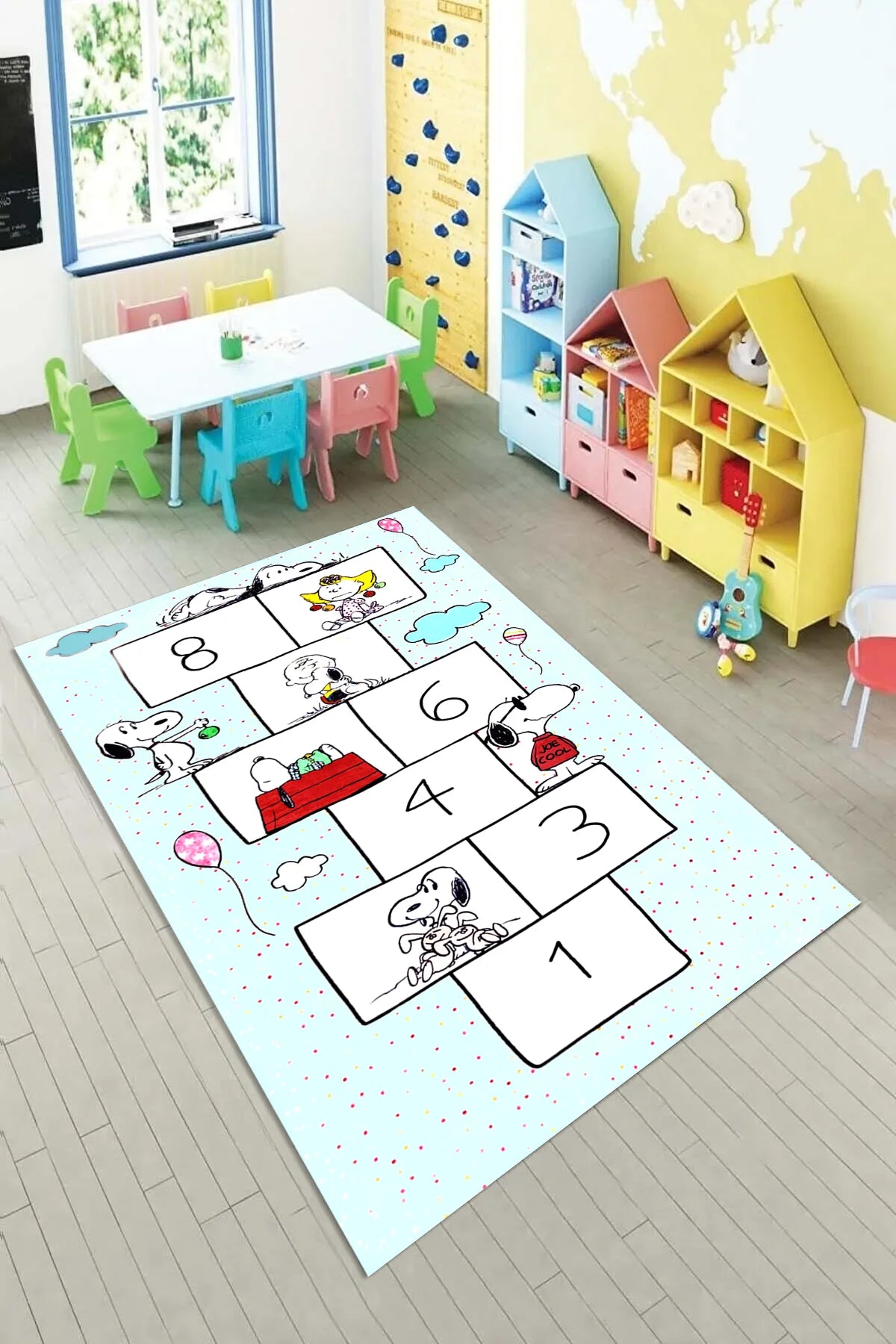 Snopy Mavi Çocuk Halısı Yeni Nesil Baskılı Halı & Yolluk