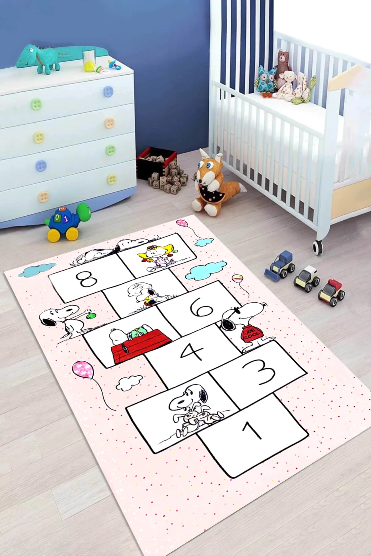 Snopy Pudra Çocuk Halısı Yeni Nesil Baskılı Halı & Yolluk