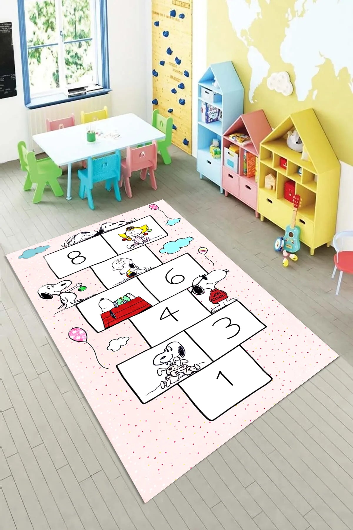 Snopy Pudra Çocuk Halısı Yeni Nesil Baskılı Halı & Yolluk