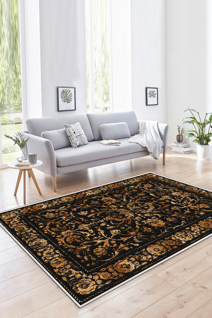 Sultan Siyah Yeni Nesil Baskılı Halı & Yolluk