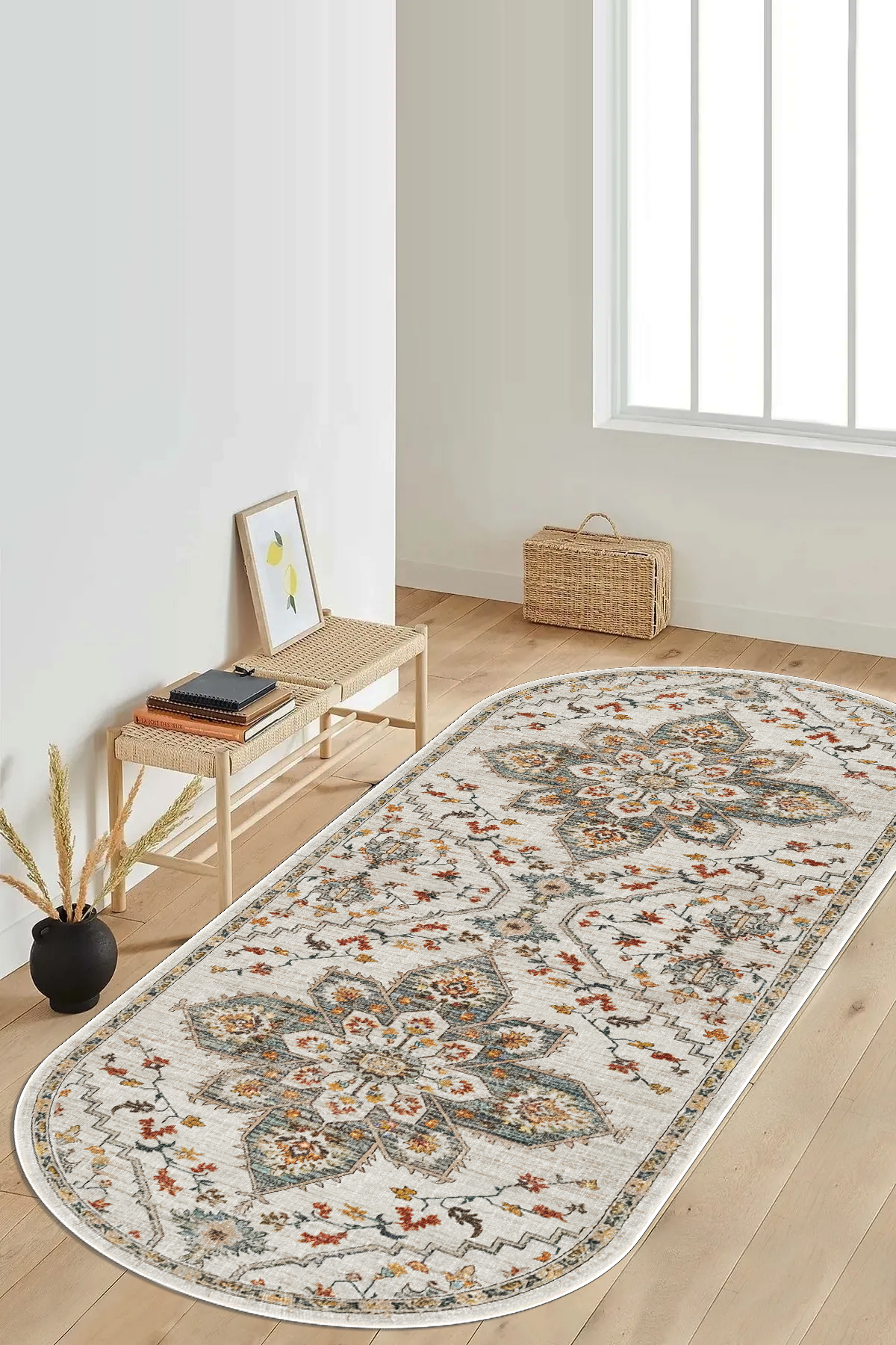 Vintage Oval Yeni Nesil Baskılı Halı & Yolluk