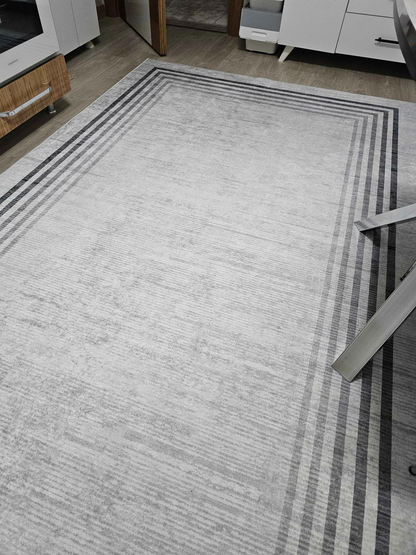 Aura gri Yeni Nesil Baskılı Halı & Yolluk