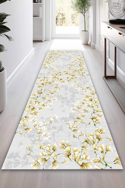 Zarif Hardal Baskılı Kaymaz Taban Mutfak Halısı